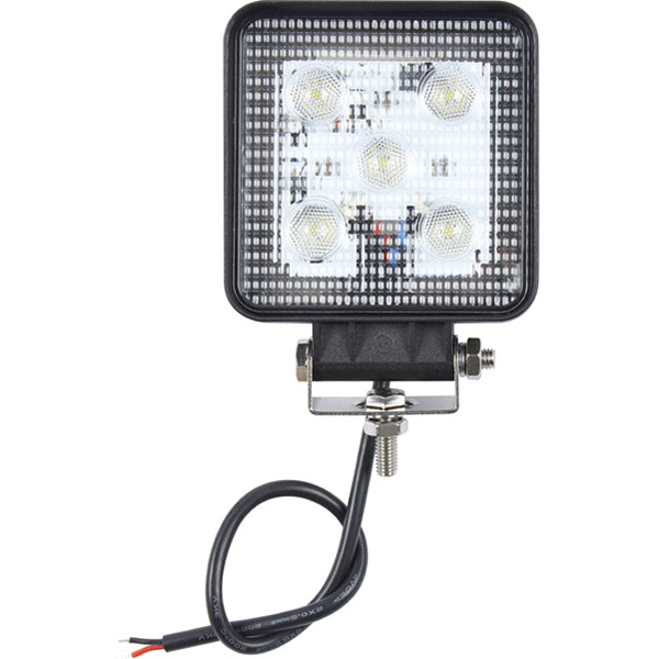 RING LED Worklamp - 15W Square, 107mm, 5600K, 10?30V, Aluminium Housing, Polycarbonate Lens, IP67, ECE R10, With Switch Qty 1