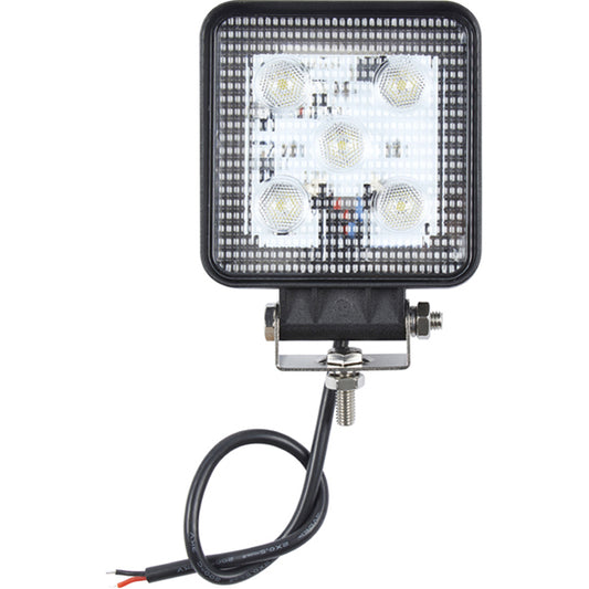 RING LED Worklamp - 15W Square, 107mm, 5600K, 10?30V, Aluminium Housing, Polycarbonate Lens, IP67, ECE R10, With Switch Qty 1