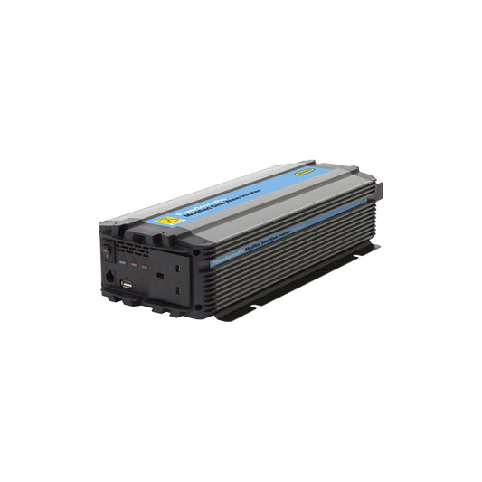 RING Inverter - 1000W Modified Sine Wave, 12V to 230V AC, USB Charging, Compact Heavy Duty Casing Qty 1
