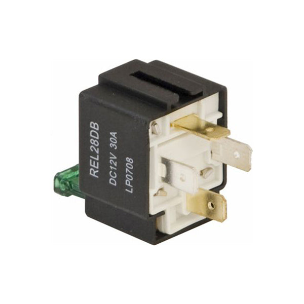 Relay - 12V, 30A, High Temp Fuse Design, With Metal Fixing Plate & 30A Blade Fuse Qty 1
