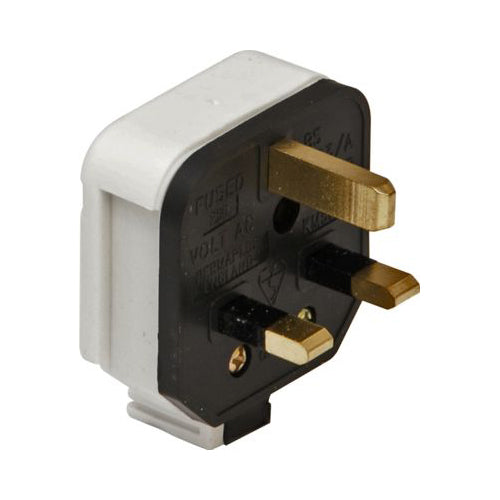Permaplug Rubber Plug 3-Pin 13A White BS1363/A Safety Sleeved Pack of 10