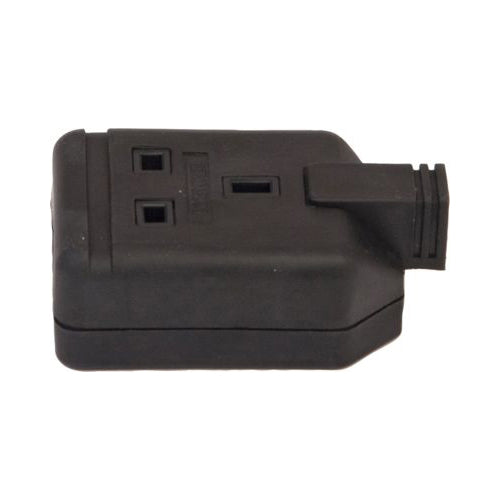 Permaplug Trail Socket Single Black BS1363/A Safety Shutters Pack of 2