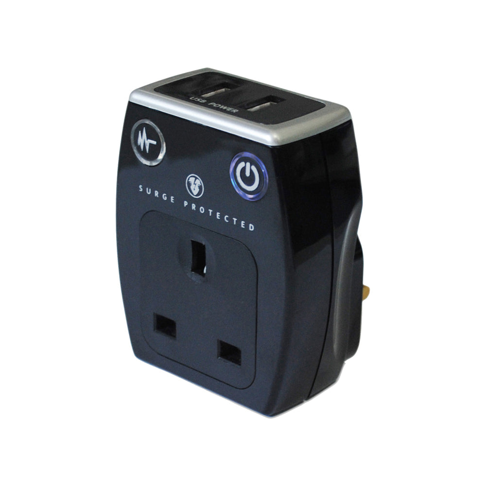 Surge Protector 240V 3.1A with 2 USB Charger Outputs 13A Socket Qty 1