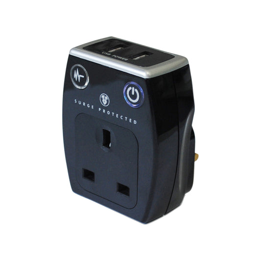 Surge Protector 240V 3.1A with 2 USB Charger Outputs 13A Socket Qty 1