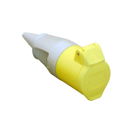 110V Socket - 32A, Yellow, IP44 Rated, 100–130V Pack of 1