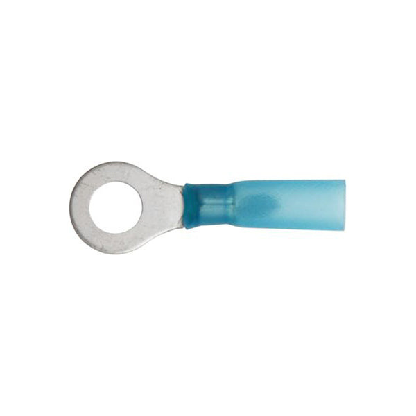 Heat Shrink Terminals Advanced Blue Ring 6.4mm (1/4") Standard Length for 1.5–2.5mm² Cable Pack of 25