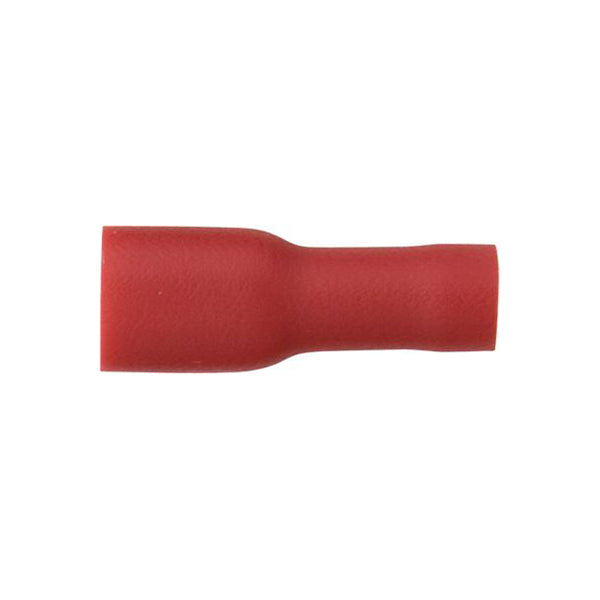 Red Fully Insulated Female Terminals 4.8mm for 0.5–1.5mm² Cable Pack of 100