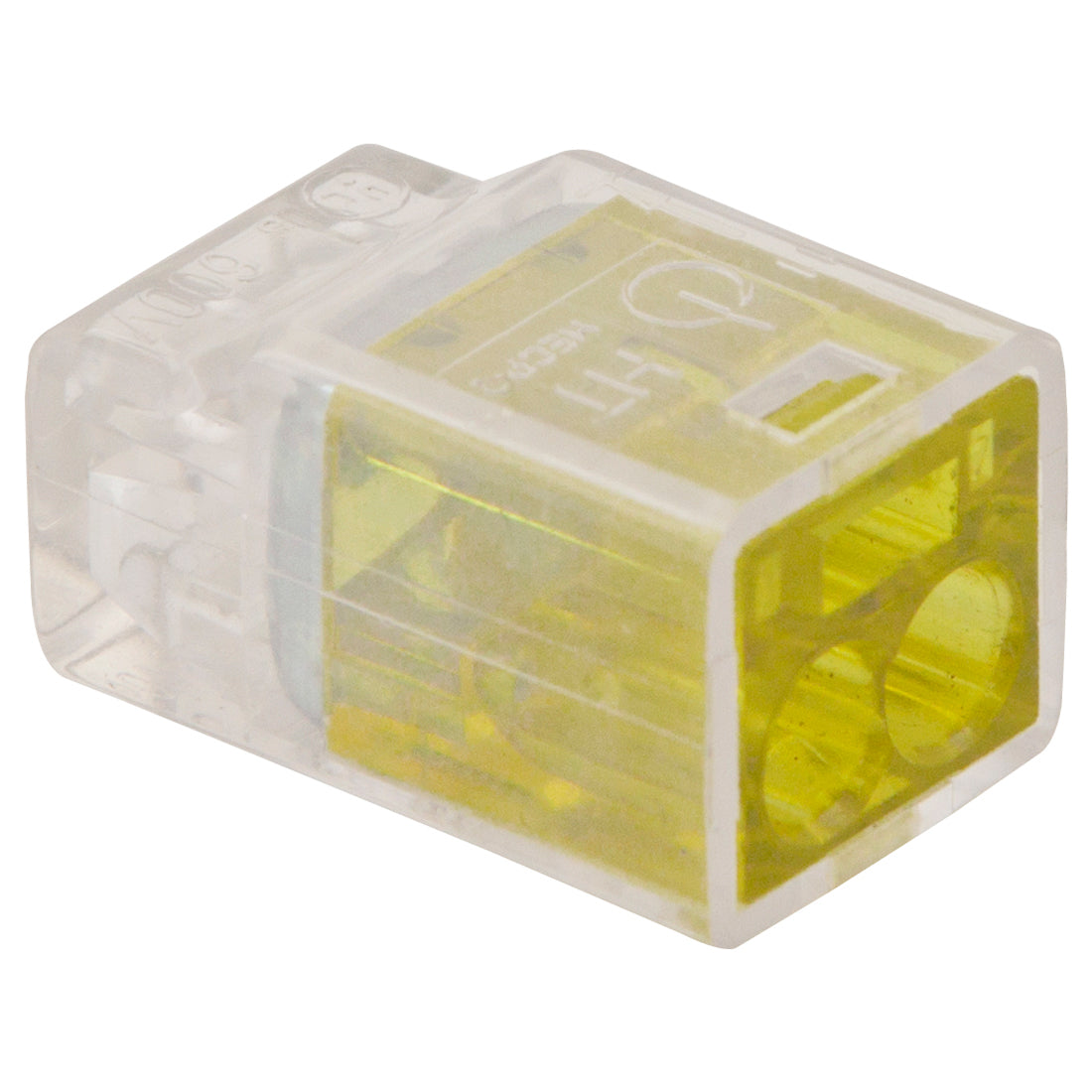 HellermannTyton Helacon Connectors 2-Hole Yellow Transparent Wire Connector 450V 24A Pack of 100