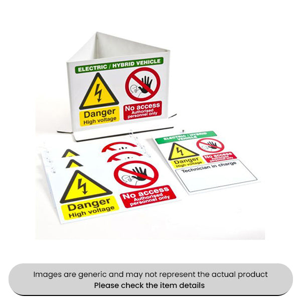 EV Vehicle Warning Sign Pack 300MMX200mm Pack Qty 5