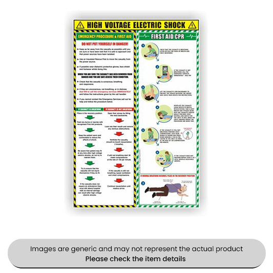 Electric Shock & CPR Poster 750MMx500mm For EV/Hybrids Pack Qty 1