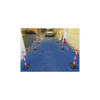 EV Safety Chain Red White 6mm x25m High Visibility 60kg Breaking Strain Vehicle Work Area Qty 1