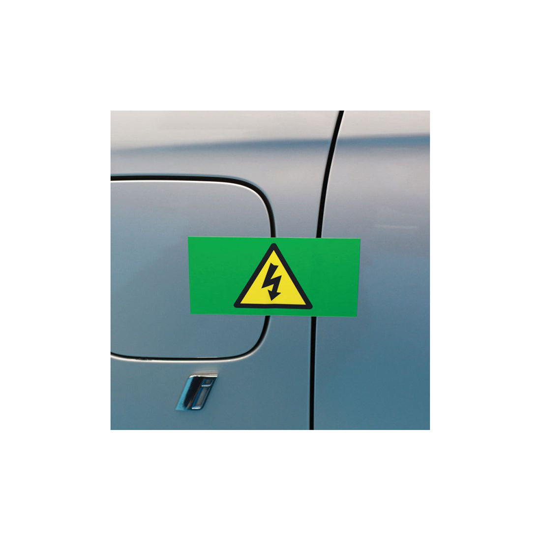 EV High Voltage Reusable Stickers - 100 x 140mm, Low?Tack Adhesive, For Charging Ports & Battery Areas Qty 1