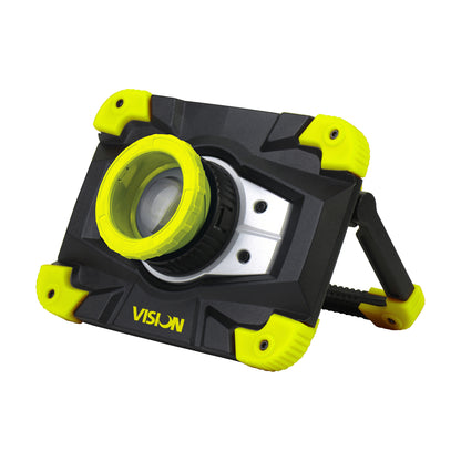 VISION VISION Cordless Mini Work Light - 20W COB LED, 1800 Lumens, Zoom Focus, Cast Aluminium Housing, IP54 Rated Qty 1