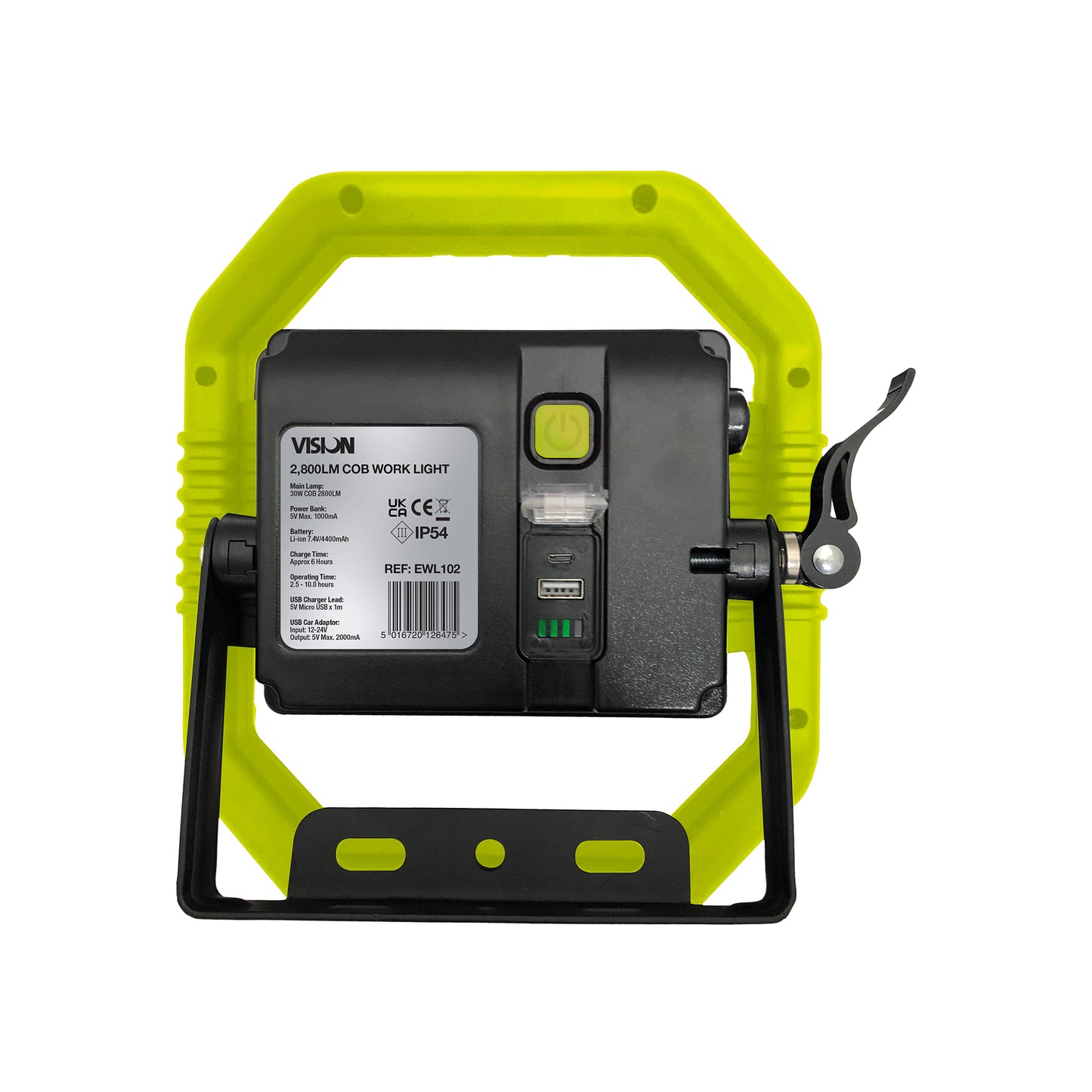 VISION COB Work Light 2700lm USB Rechargeable Powerbank Output IP54 Rated Qty 1