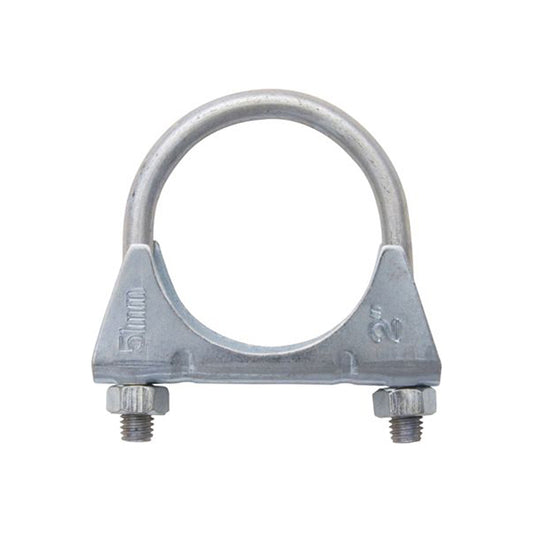 Exhaust Clamp - Ø130mm (5 1/8"), Zinc Plated Steel, U?Type with M8 Nuts/Thread Pack of 10