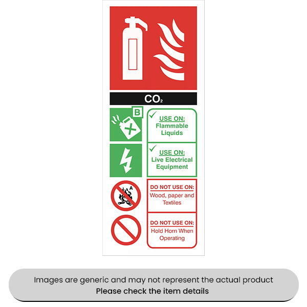 Black Extinguisher Self-Adhesive 250X100MM Pack Qty 1