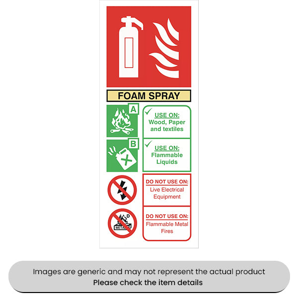 Yellow Extinguisher Self-Adhesive 250X100MM Pack Qty 1