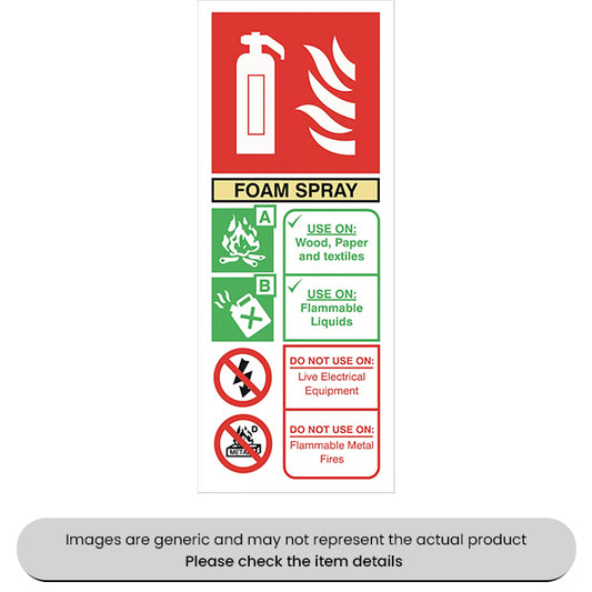 Yellow Extinguisher Self-Adhesive 250X100MM Pack Qty 1