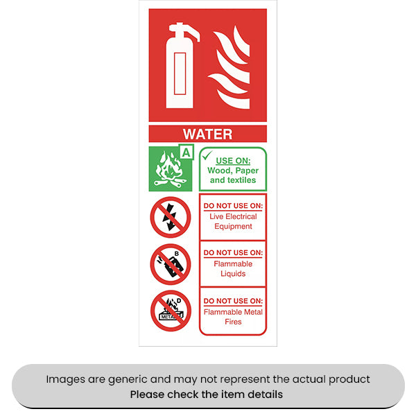 Red Extinguisher Self-Adhesive 250X100MM Pack Qty 1