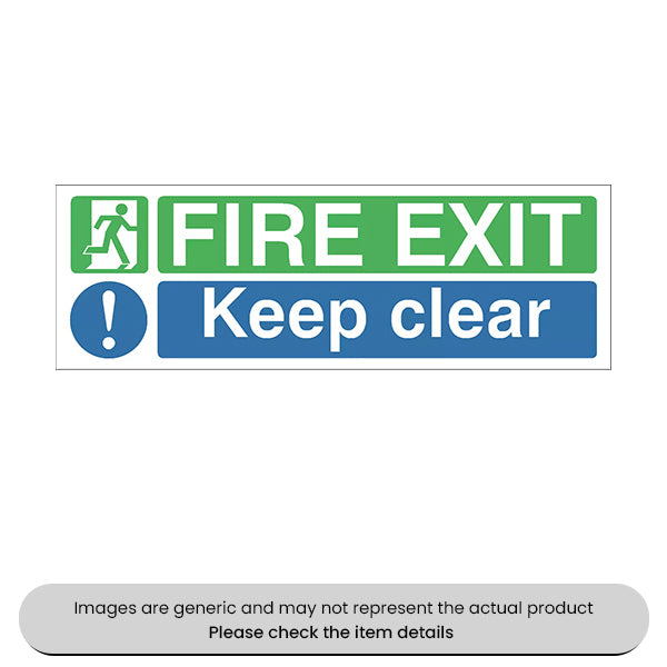 Fire Exit Keep Clear Self-Adhesive 150X450MM Pack Qty 1