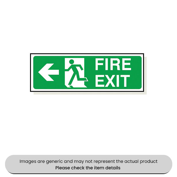 Fire Exit Left Arrow Foamex 120X360MM Pack Qty 1