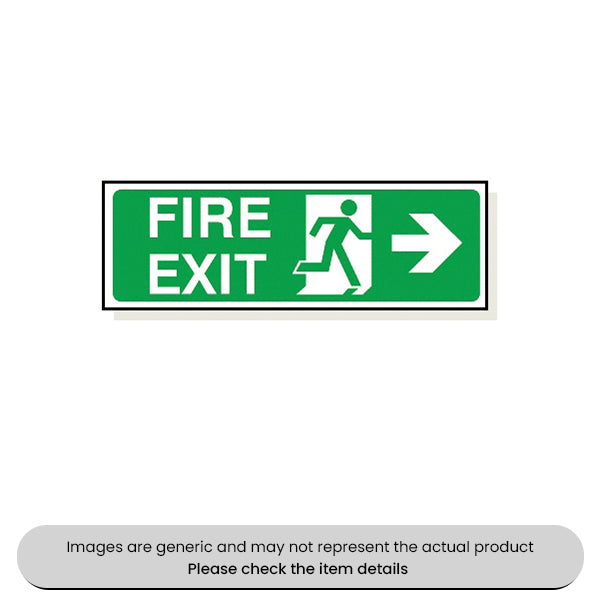 Fire Exit Right Arrow Foamex 120X360MM Pack Qty 1