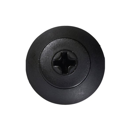 Screw Rivets - Flush, Ø6.5mm Hole, Ø15.5mm Flange x 23mm Stem, Black Pack of 50