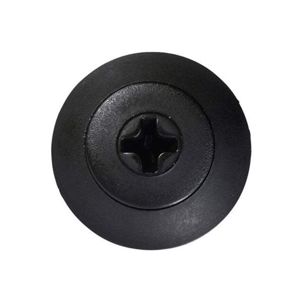 Screw Rivets - Flush, Ø6.5mm Hole, Ø18mm Flange x 23mm Stem, Black Pack of 50