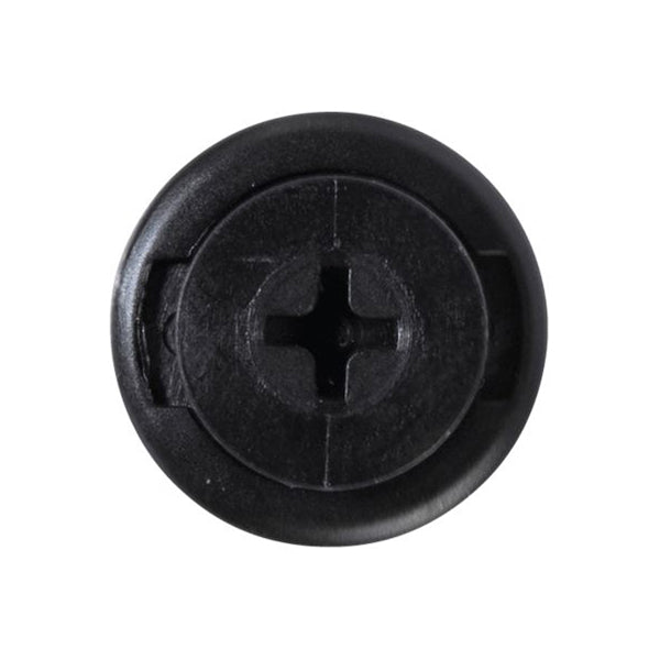 Screw Rivets - Ø10mm Hole, Ø20mm Flange x 14mm Stem, Black Pack of 10