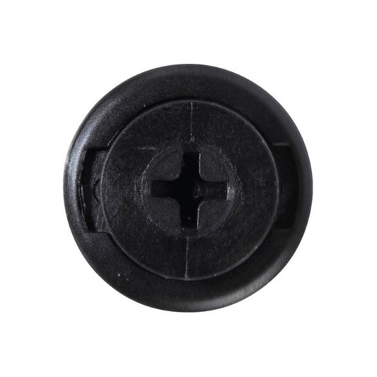 Screw Rivets - Ø10mm Hole, Ø20mm Flange x 14mm Stem, Black Pack of 10