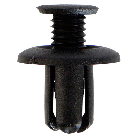Bumper Clips - Ø8mm Hole, Ø18mm Flange x 13mm Stem, Black, Fits Ford/Mazda/Hyundai/Kia Pack of 20
