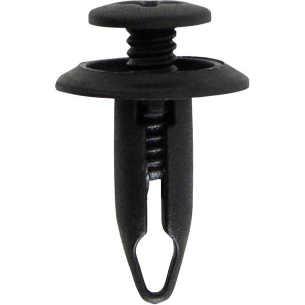 Screw Rivet Retainer Clips - Ø6mm Hole, Ø16mm Flange x 17mm Stem, Black, Fits Ford Pack of 20