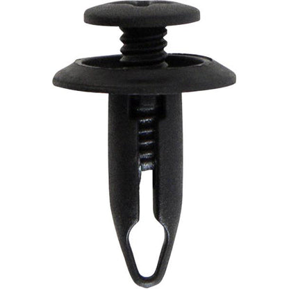 Screw Rivet Retainer Clips - Ø6mm Hole, Ø16mm Flange x 17mm Stem, Black, Fits Ford Pack of 20