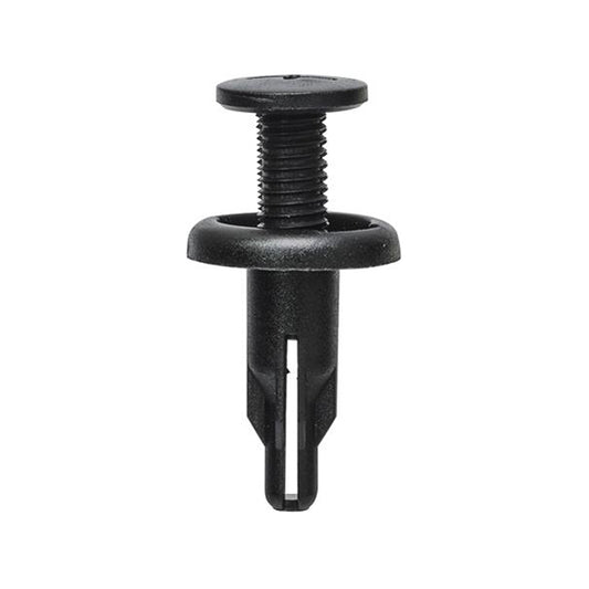 Push Type Retainers - Ø7.5mm Hole, Ø18mm Flange x 22mm Stem, Black Pack of 20