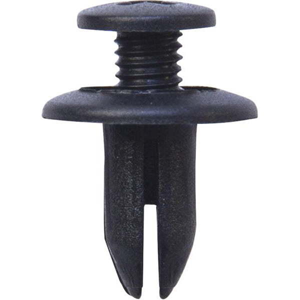 Screw Rivets - Ø6mm Hole, Ø15mm Flange x 17mm Stem, Black, Fits Ford Pack of 50