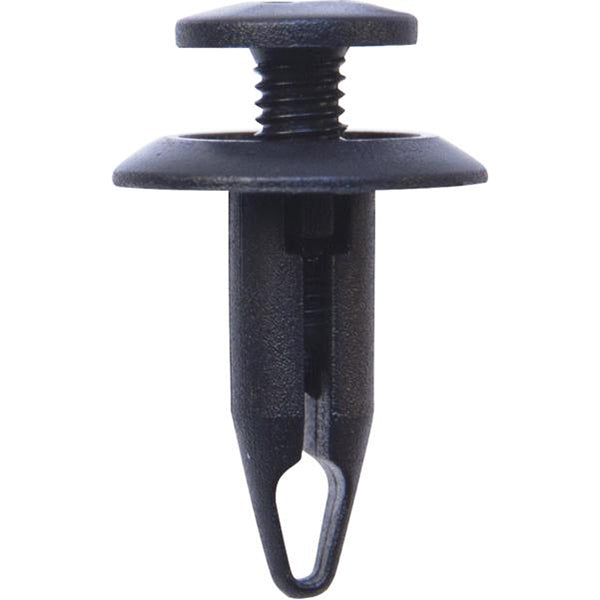 Screw Rivets - Ø6mm Hole, Ø18mm Flange x 10mm Stem, Black, Fits Honda Pack of 50
