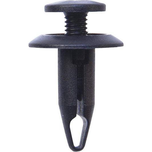 Screw Rivets - Ø6mm Hole, Ø18mm Flange x 10mm Stem, Black, Fits Honda Pack of 50