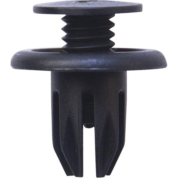 Screw Rivets - Ø8mm Hole, Ø20mm Flange x 20mm Stem, Black, Fits Ford/Kia/Mazda/Nissan Pack of 50