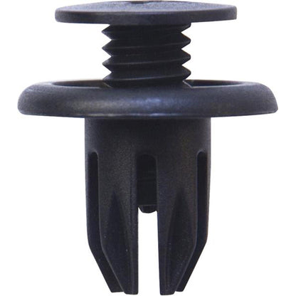 Screw Rivets - Ø8mm Hole, Ø20mm Flange x 20mm Stem, Black, Fits Ford/Kia/Mazda/Nissan Pack of 50