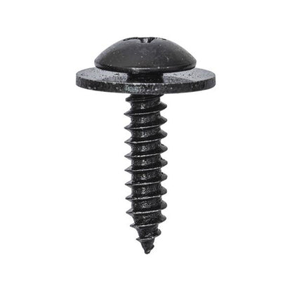 Pan Head ST Screws - Pozi Drive, No. 12 x 3/4", Ø16mm Head, Ø4.8mm, Black Pack of 20