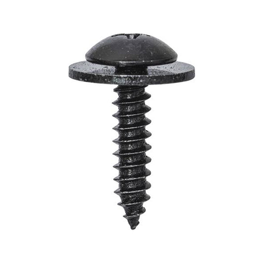 Pan Head ST Screws - Pozi Drive, No. 12 x 3/4", Ø16mm Head, Ø4.8mm, Black Pack of 20