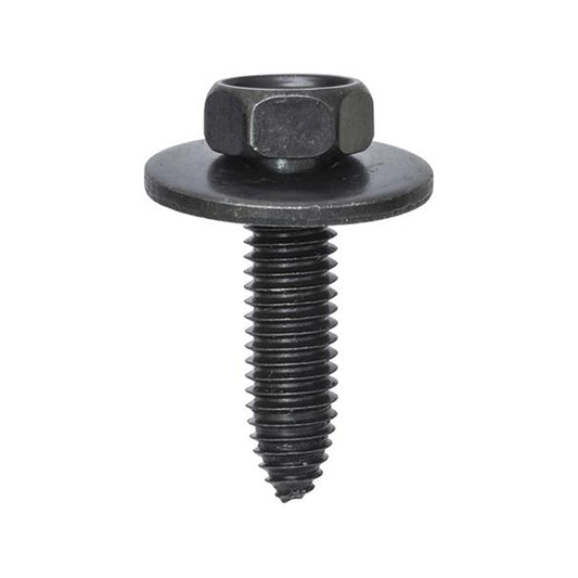 Bolts with Washer - M8 x 30mm Thread, Ø24mm Washer, Black Pack of 20