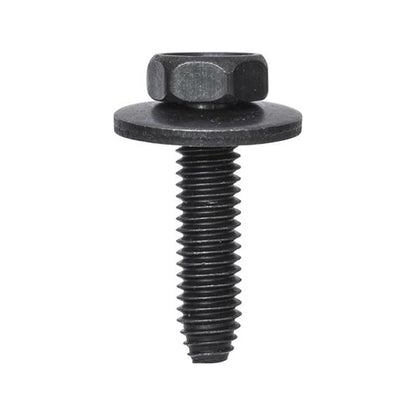 Bolts with Washer - M6 x 25mm Thread, Ø16.8mm Washer, Black Pack of 20
