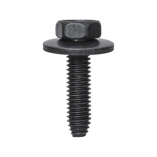 Bolts with Washer - M6 x 25mm Thread, Ø16.8mm Washer, Black Pack of 20