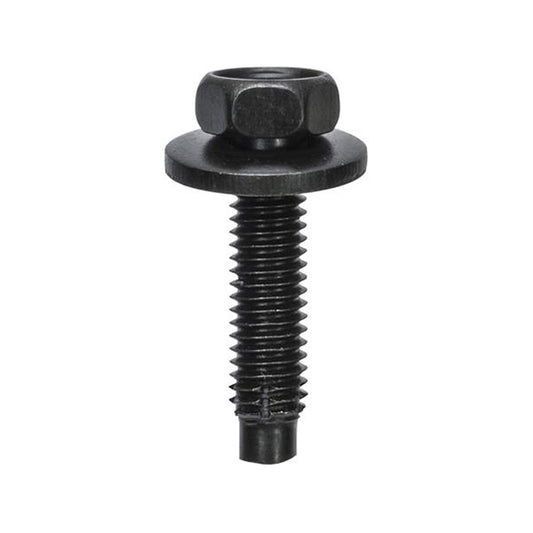 Bolts with Washer - M5 x 20mm Thread, Ø12.5mm Washer, Black Pack of 20