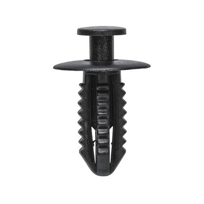 Push Type Retainer - Black, Ø16 x S18mm, Hole Ø6.5mm Pack of 20