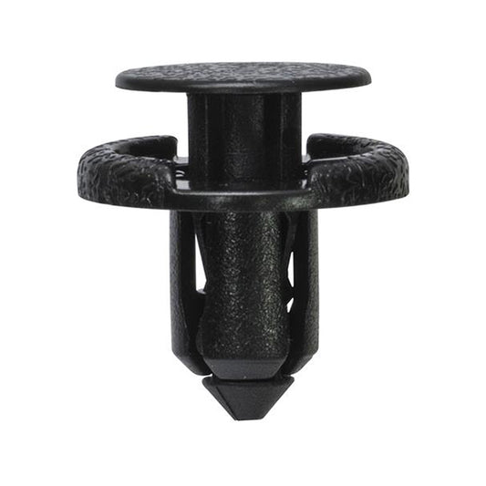 Front Bumper/Boot Room Trim Clip - Black, Ø18 x S10mm, Hole Ø8mm Pack of 20