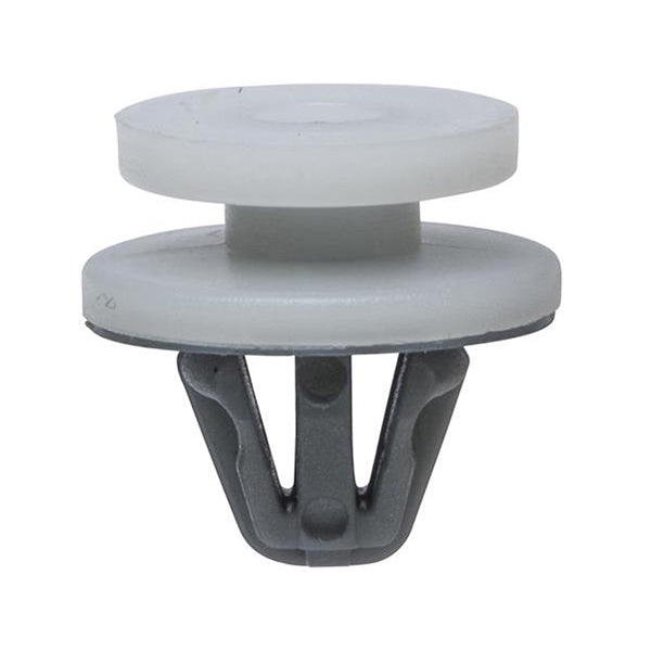 Door Trim Panel Clips - White/Grey, Ø15 x H14mm, Hole Ø8mm Pack of 20