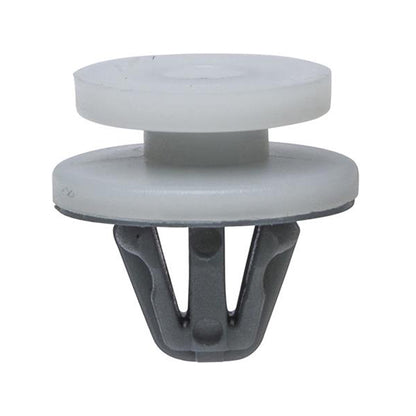 Door Trim Panel Clips - White/Grey, Ø15 x H14mm, Hole Ø8mm Pack of 20