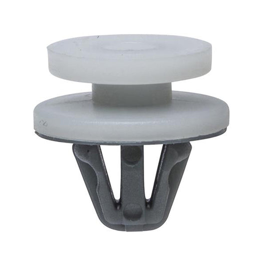 Door Trim Panel Clips - White/Grey, Ø15 x H14mm, Hole Ø8mm Pack of 20